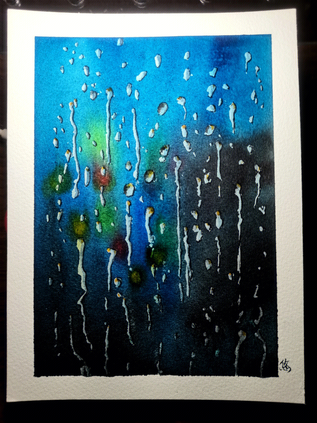 雨水的绘画作品图片