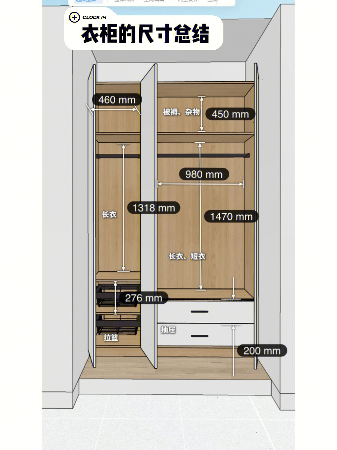 装修衣柜尺寸这样设计衣柜空间利用提高75