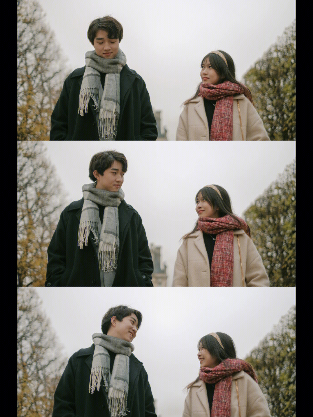巴黎写真用鬼怪方式拍情侣照拍照姿势