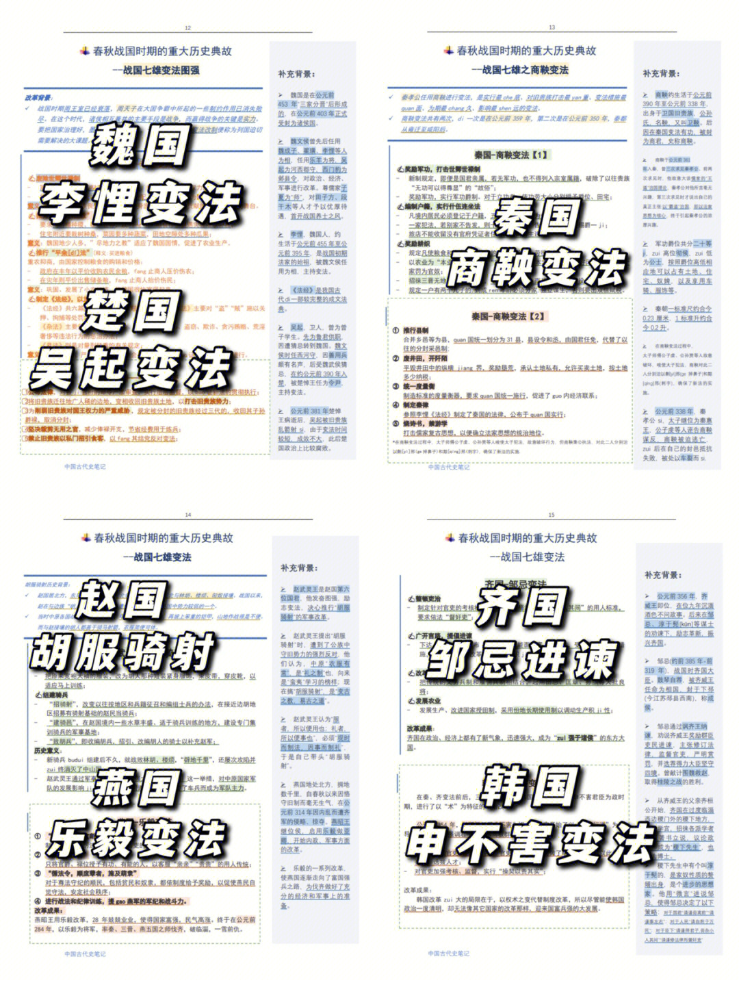 99看完了战国时期各国的变法改革,发现较强的国家都注重人才,经济