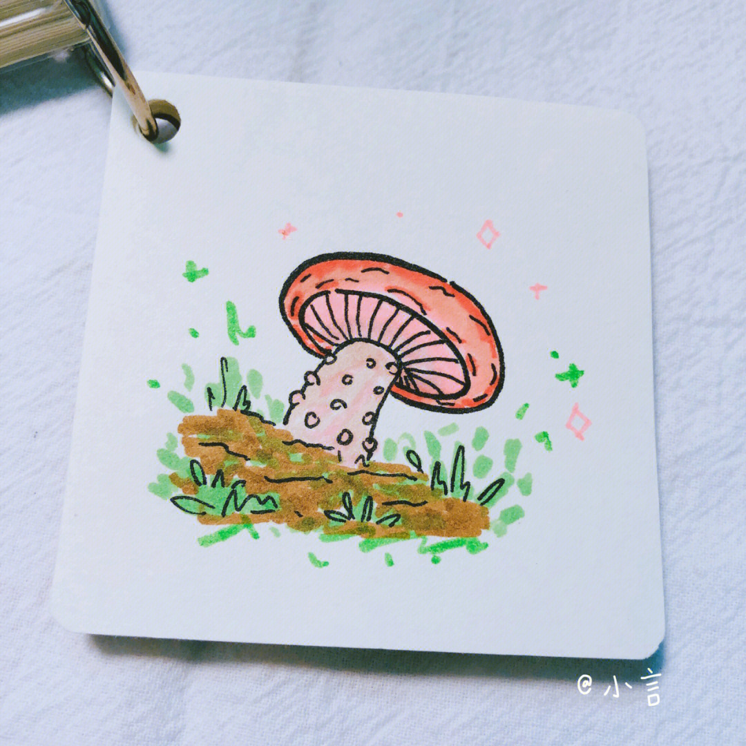 蘑菇简笔画图片填色图片