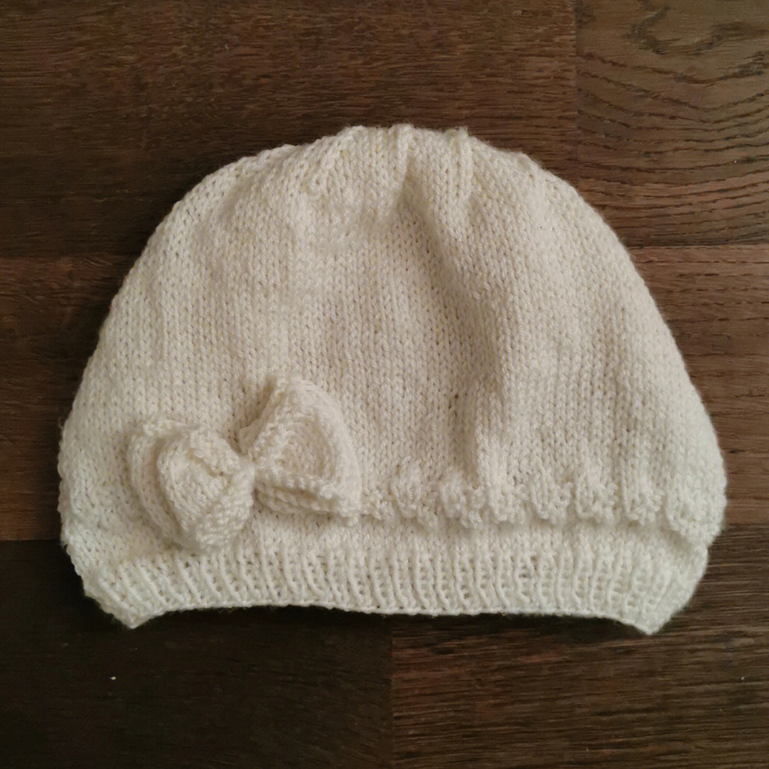 天气变暖,给女儿织了个薄点儿的毛线帽,最简单的织法,只需要在帽边
