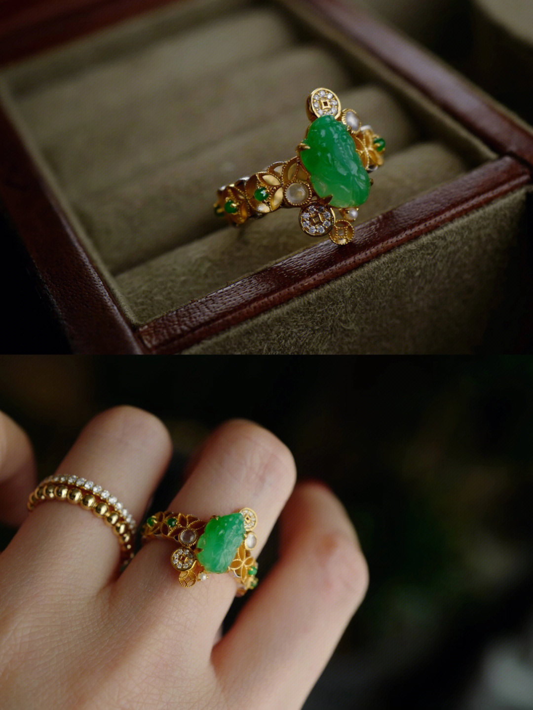 朱砂貔貅戒指的戴法女图片