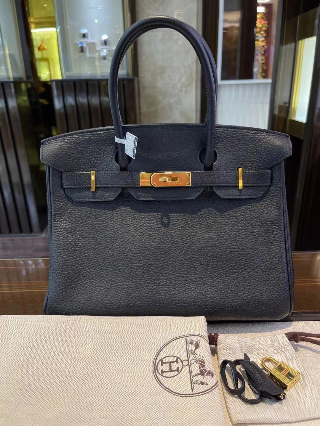 爱马仕hermesbirkin30bk30铂金包黑色