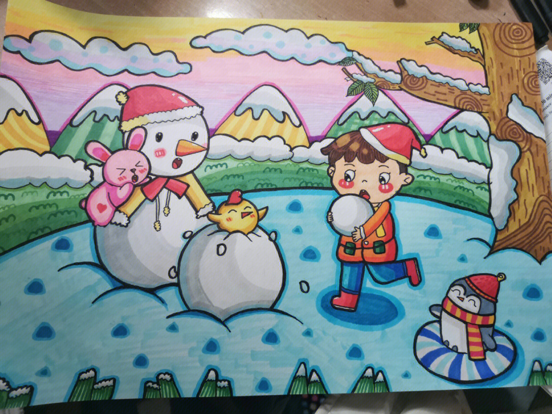 冬天的儿童画