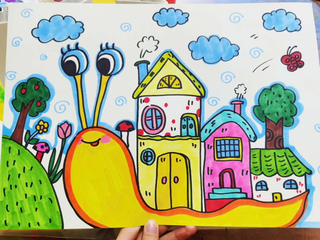 适合幼儿园大班和一年级画  后面有孩子画的～房子可以找一些简笔画