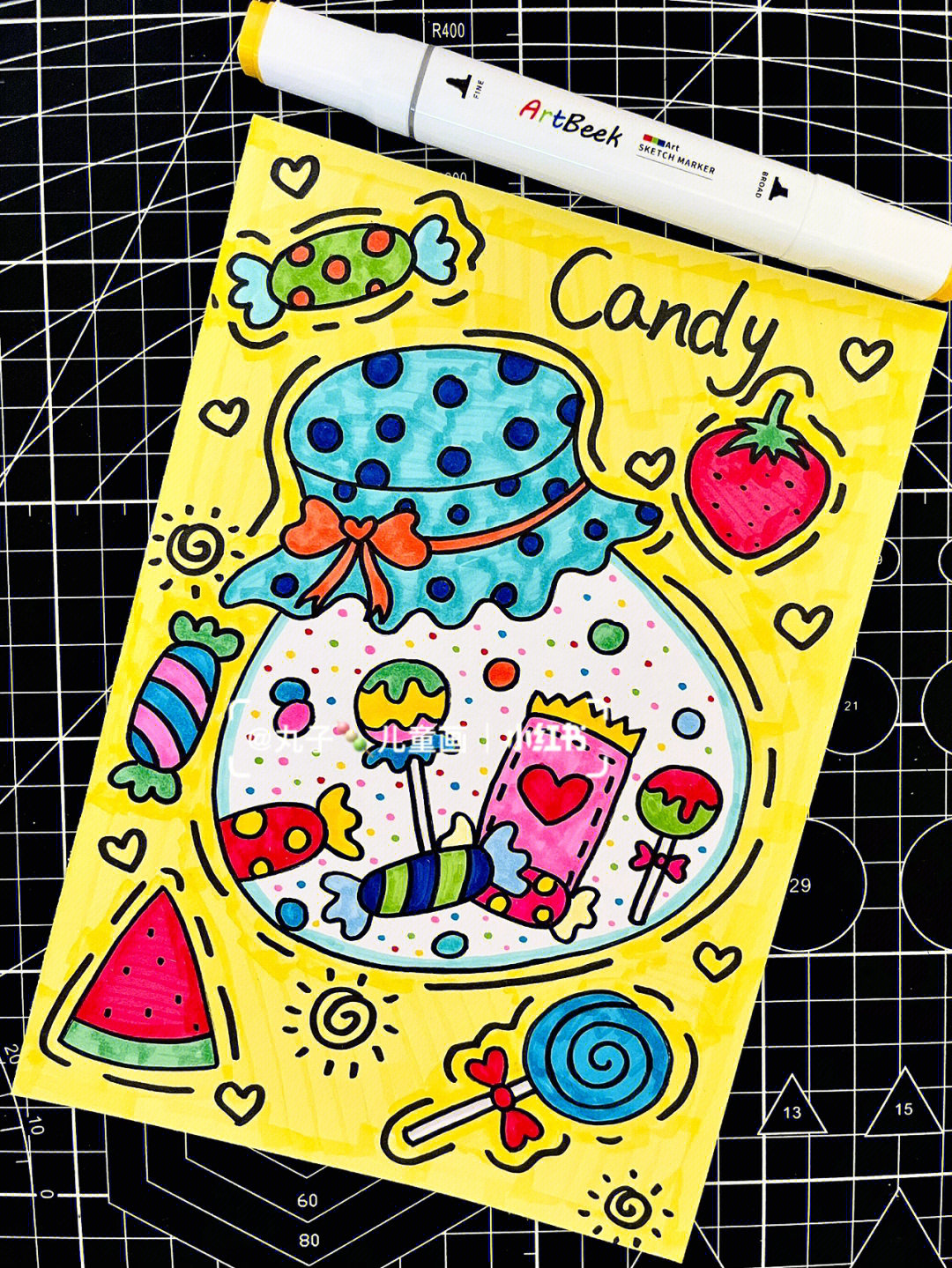 糖罐子简笔画图的颜色图片