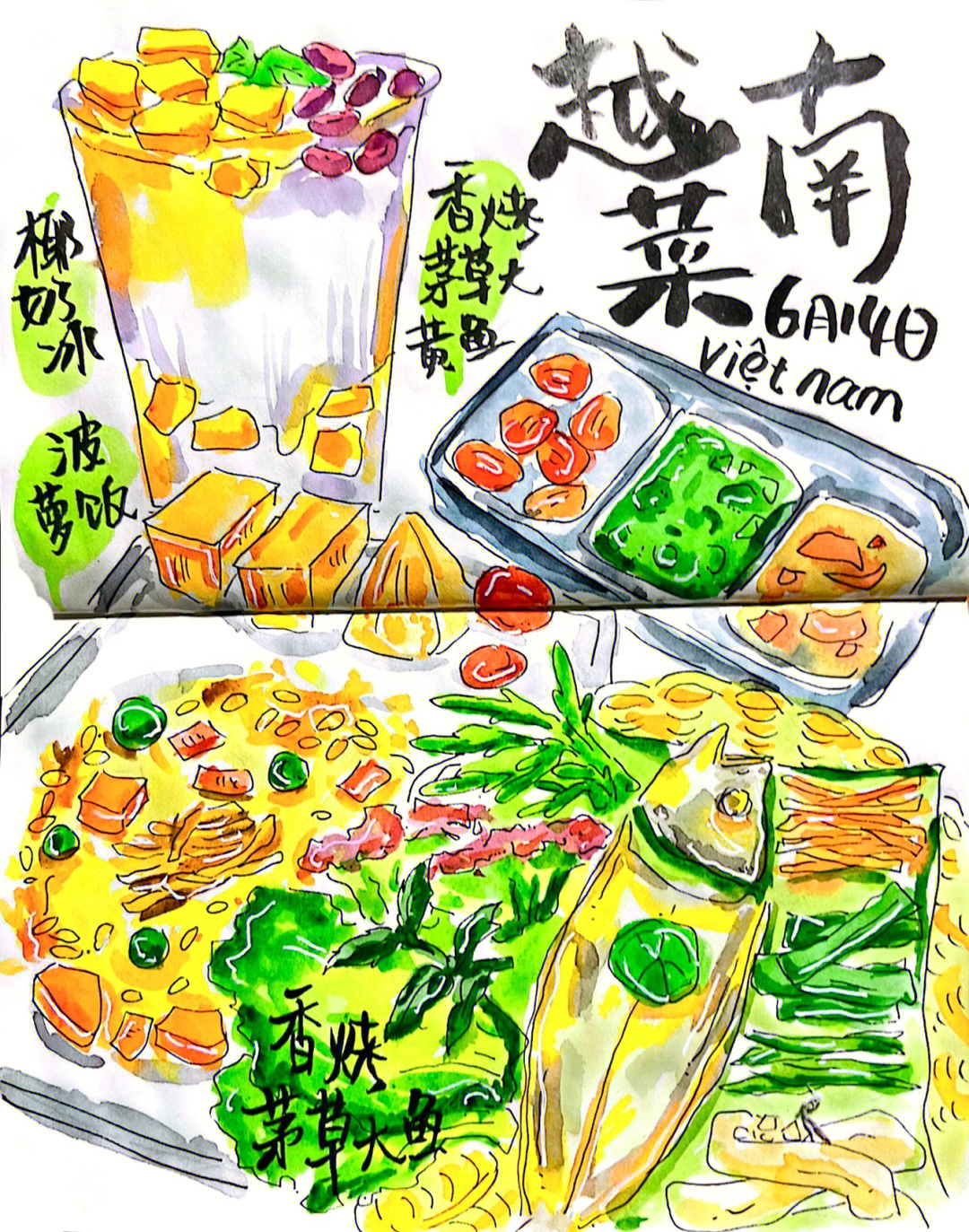 越南特色美食简笔画图片