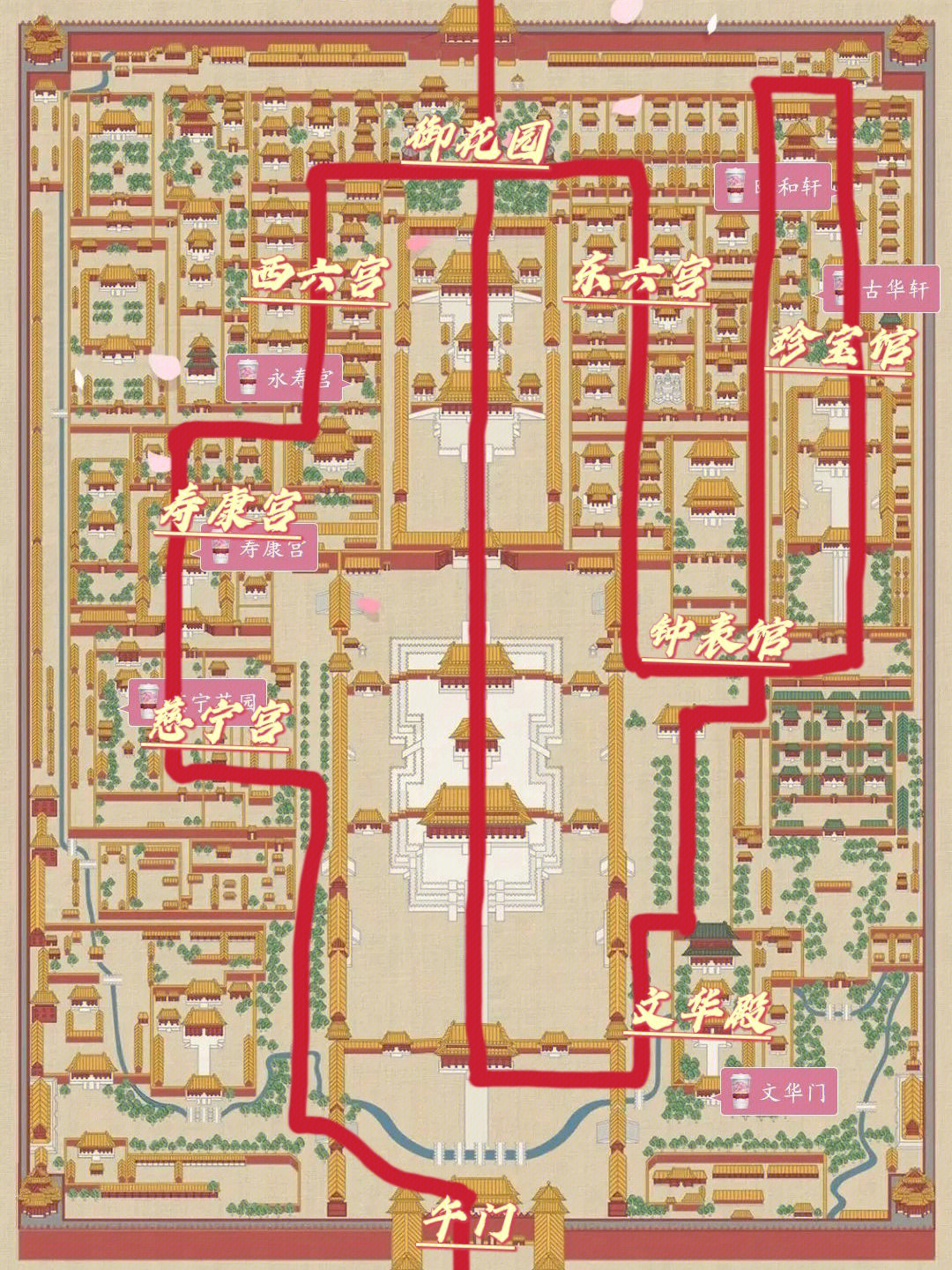 北京故宫最佳游览路线图片