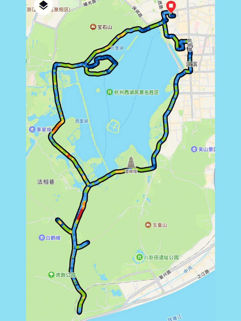 西湖玫瑰跑路线图片