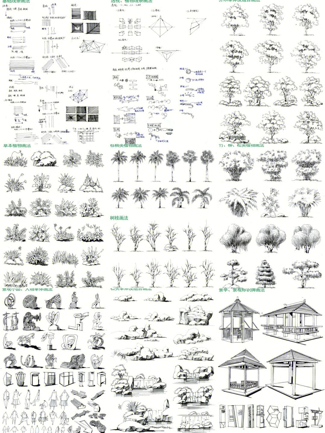 元树手绘最新景观手绘单体作品