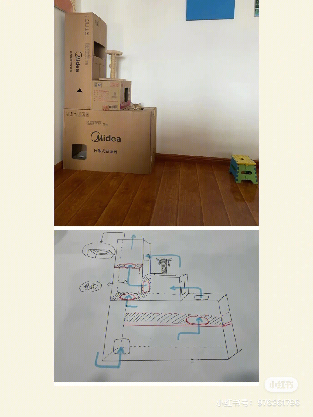 猫窝纸箱设计平面图图片