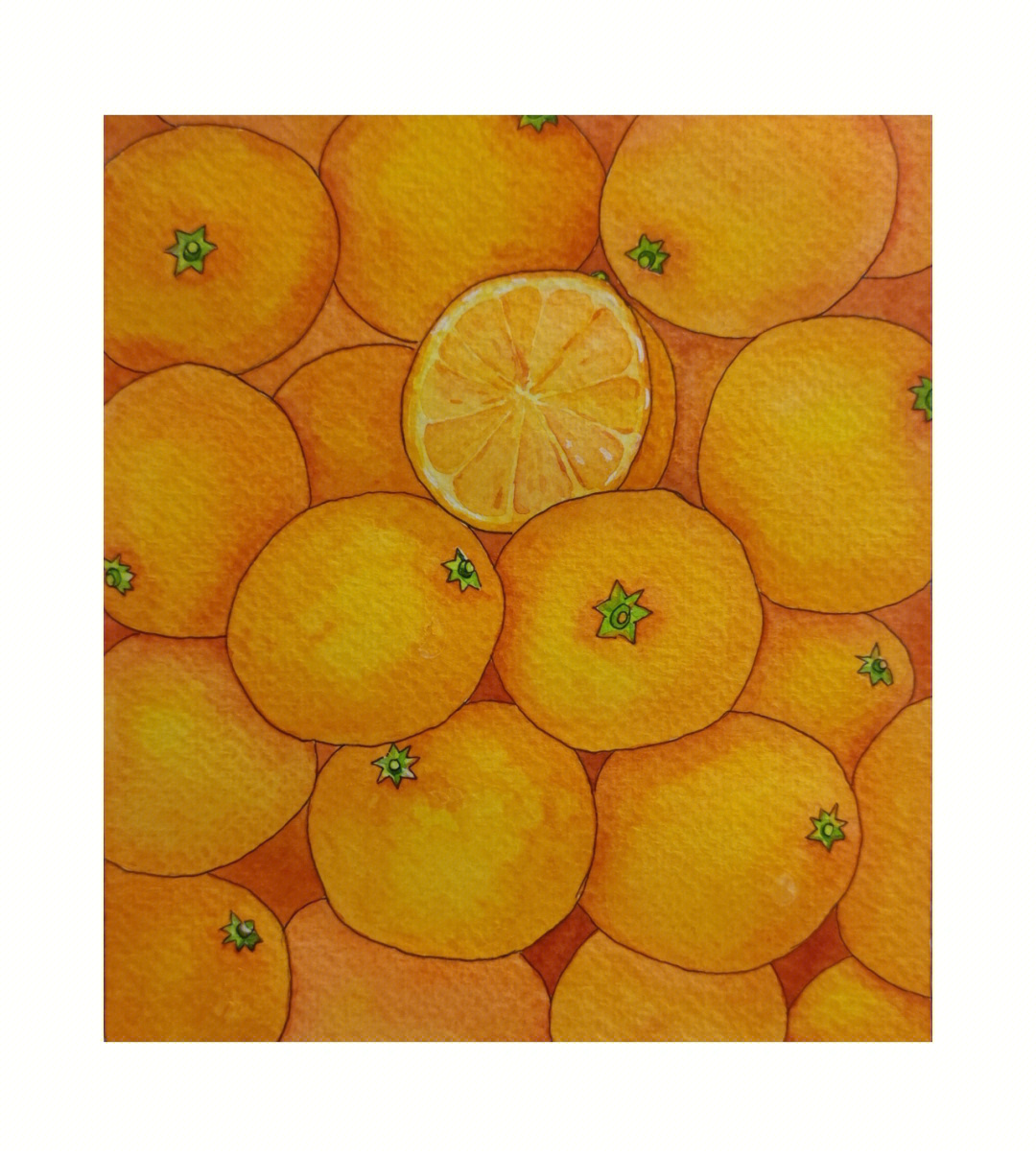 橙子高清壁纸手绘图片