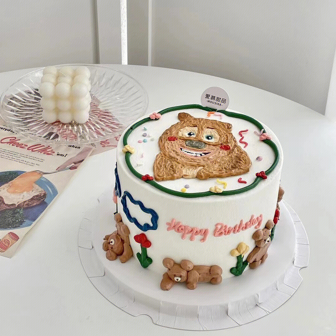 洛阳蛋糕手绘熊大熊二卡通生日蛋糕