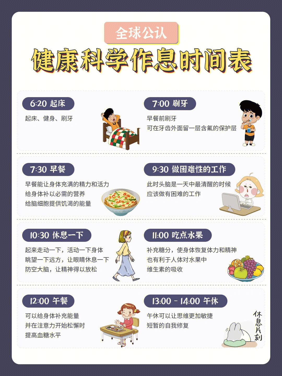 科学作息时间表