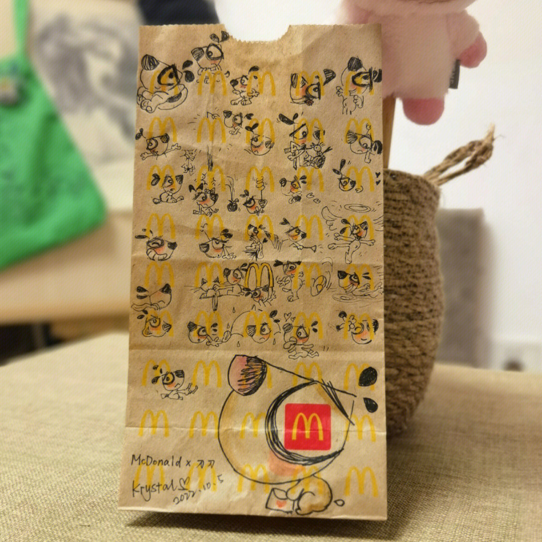 麦当劳纸袋折法图片
