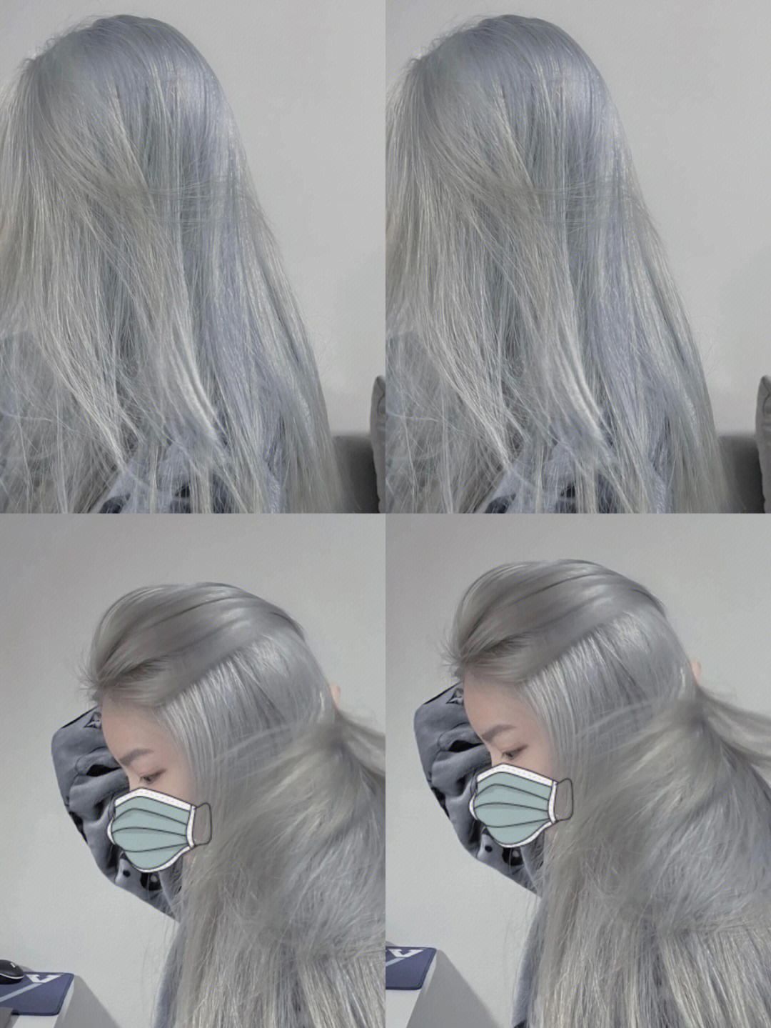 米灰色头发掉色过程图片