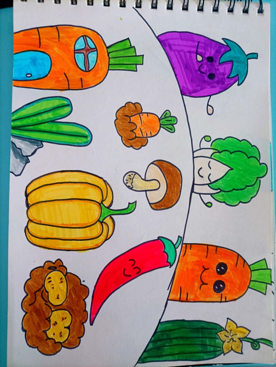 幼儿园蔬菜画作品图片图片