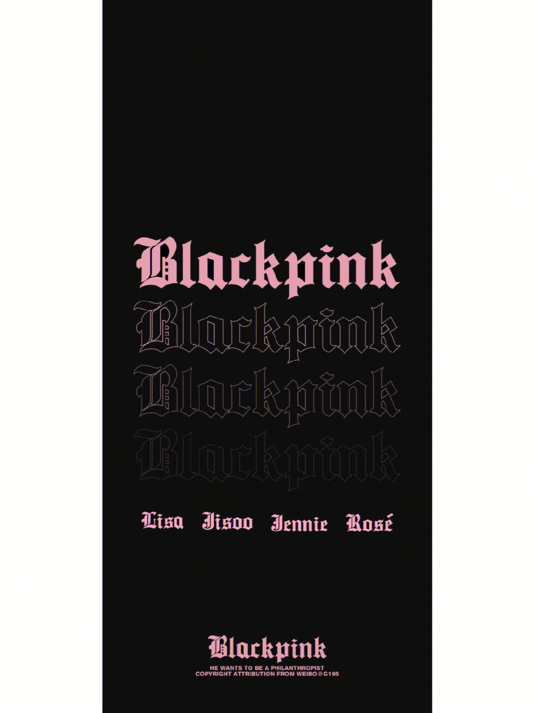 blackpink签名壁纸纯黑图片