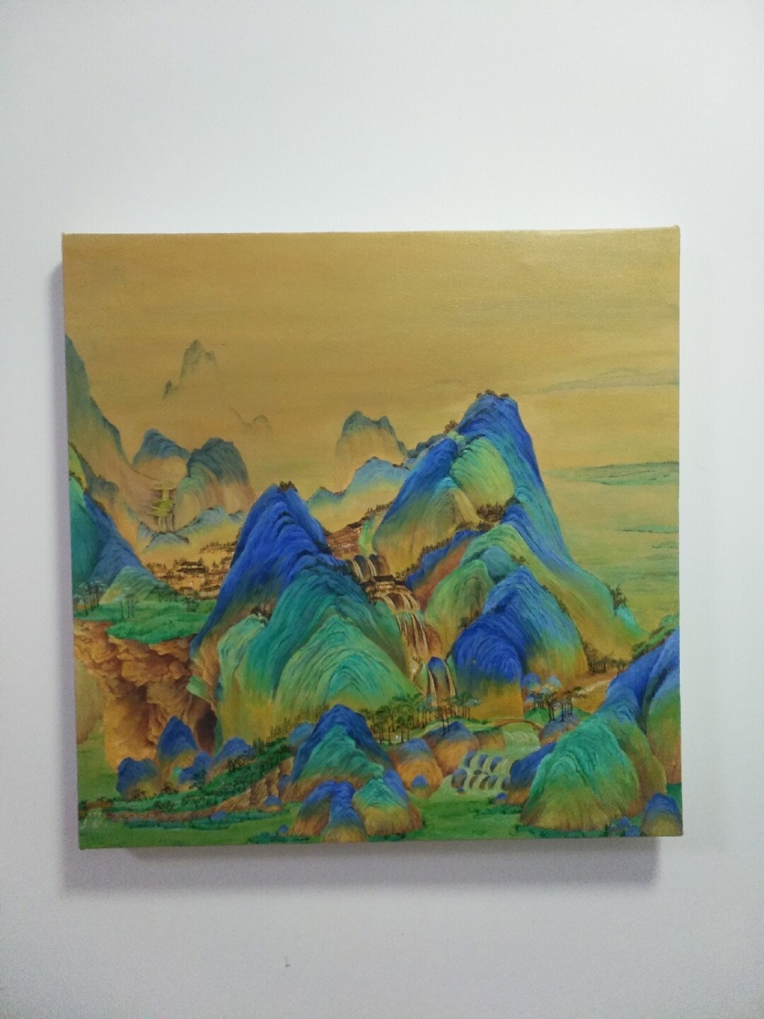 青绿山水丙烯画