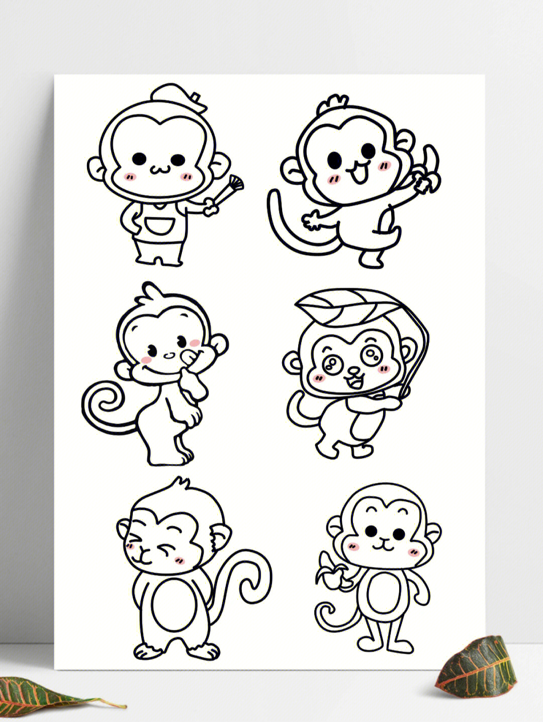 小猴子简笔画猴子素材