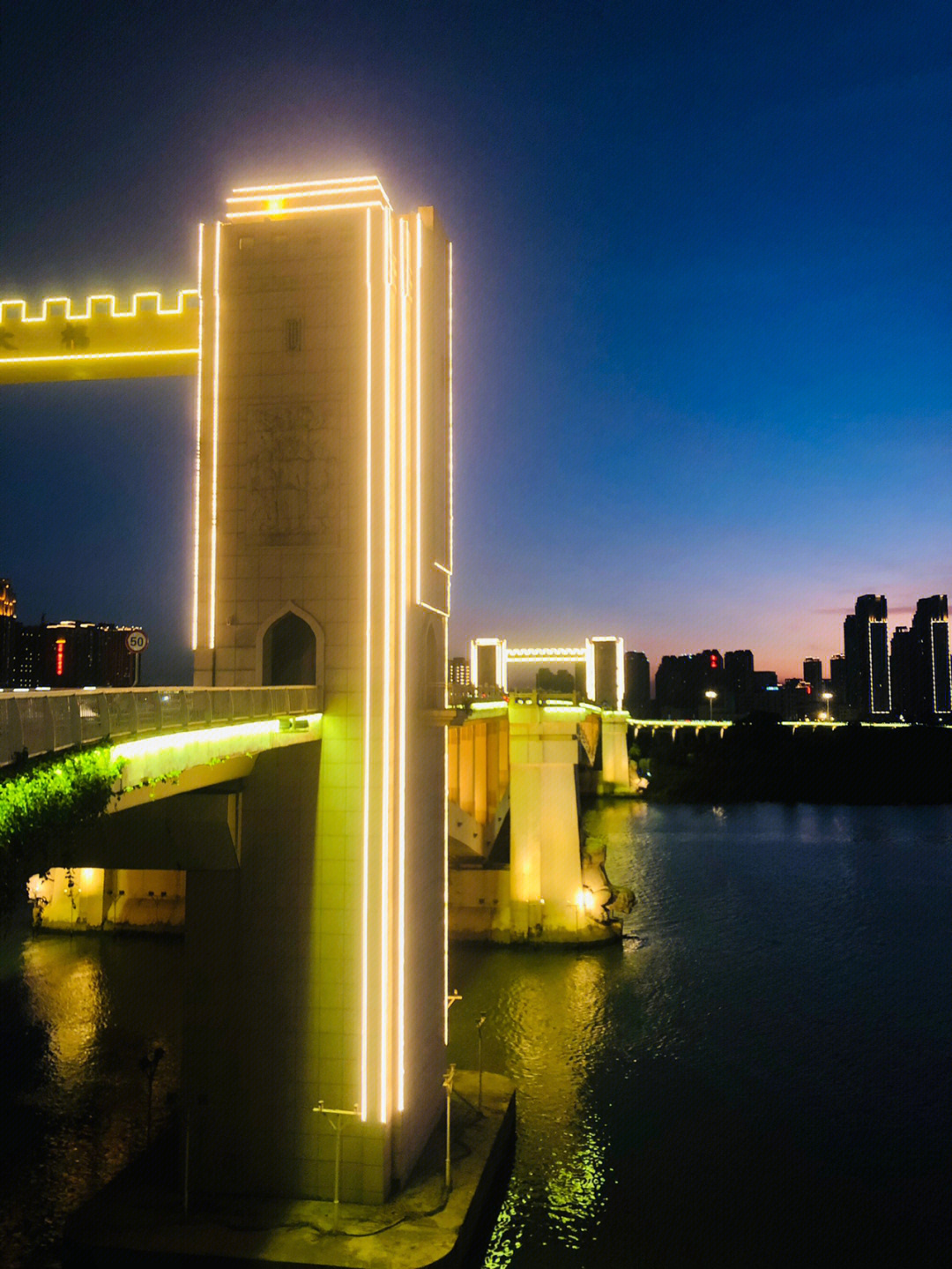 田安大桥夜景图片