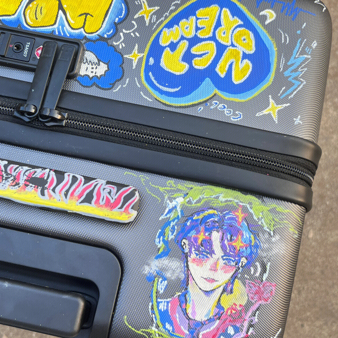 行李箱马克笔手绘图片