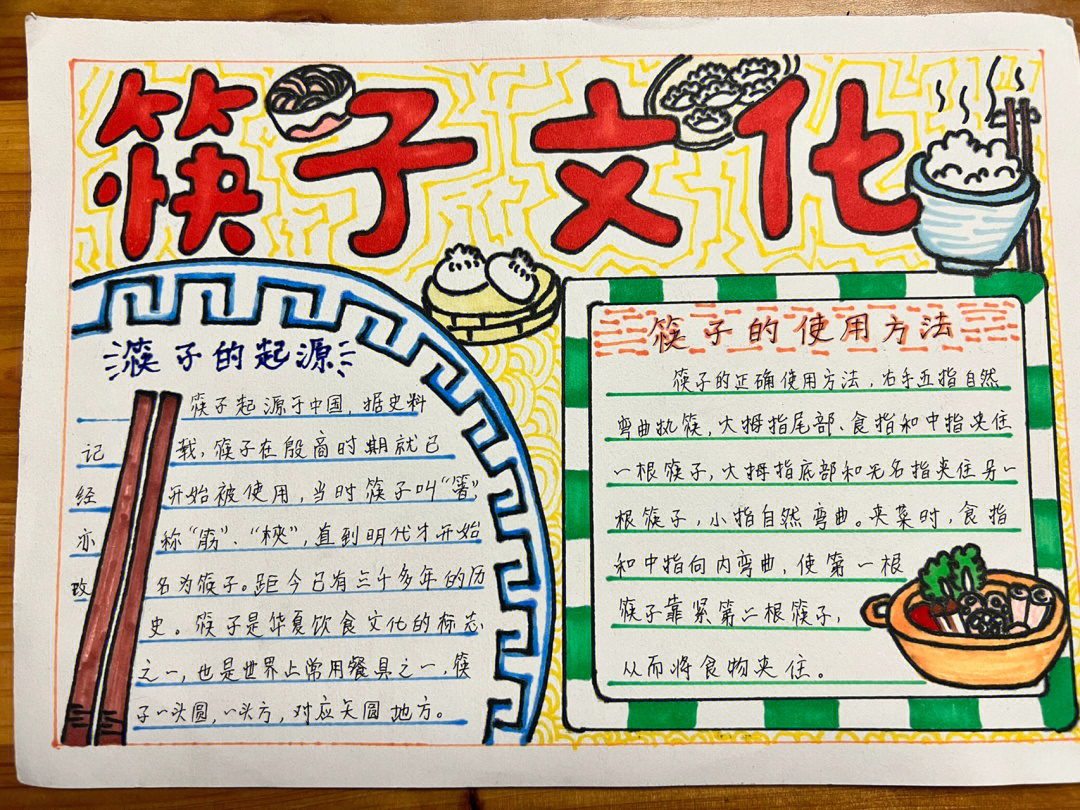 二年级公筷行动手抄报图片
