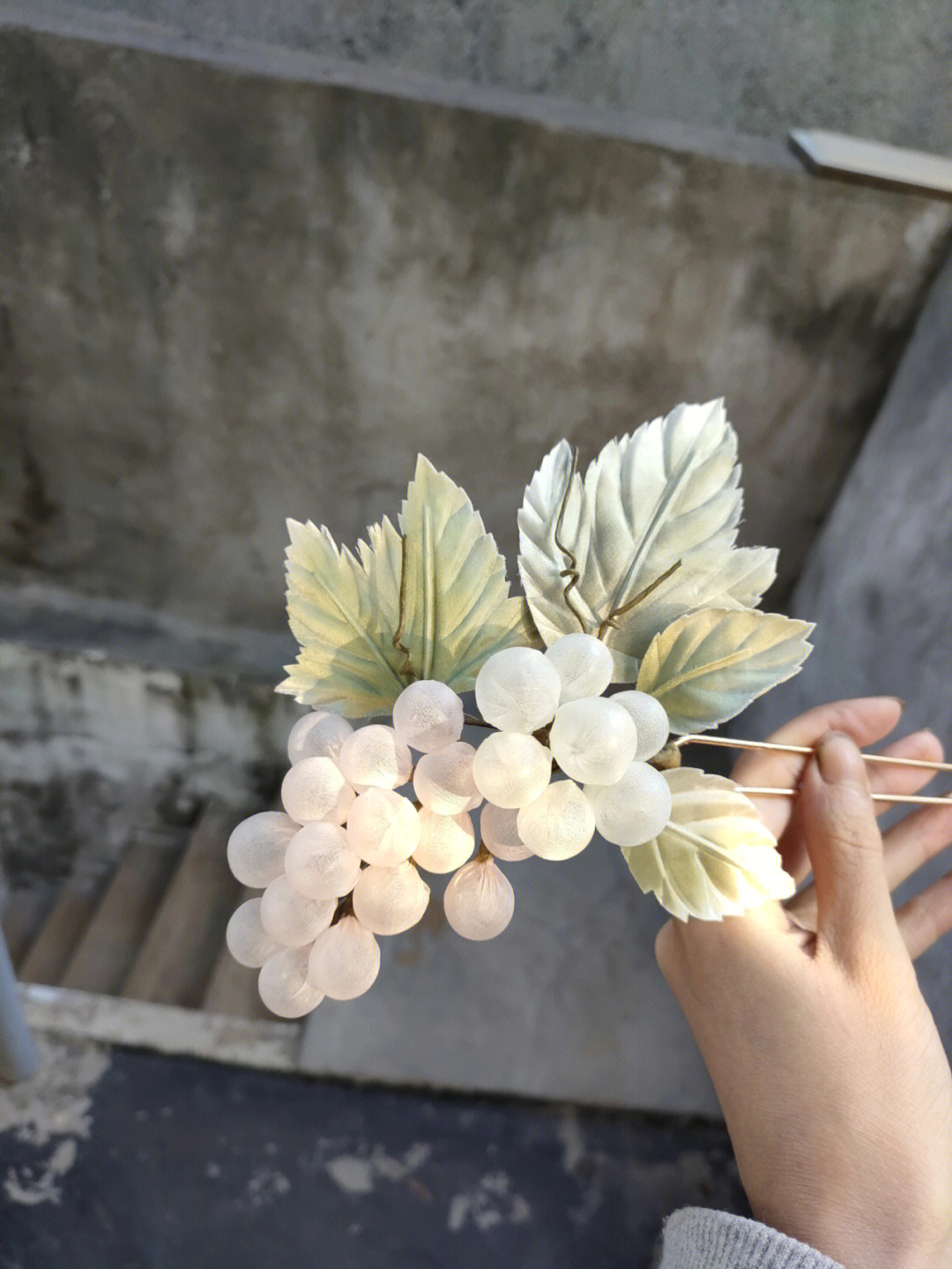 烫花仿故宫绢花纱葡萄