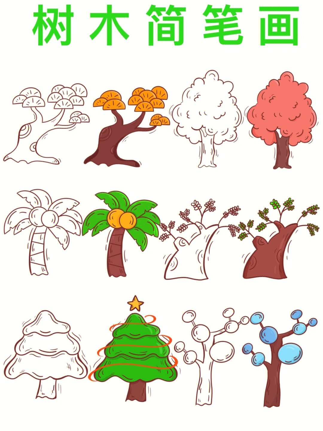 好看的树木简笔画 好看的树木的简笔画_简笔画-绘画者图库