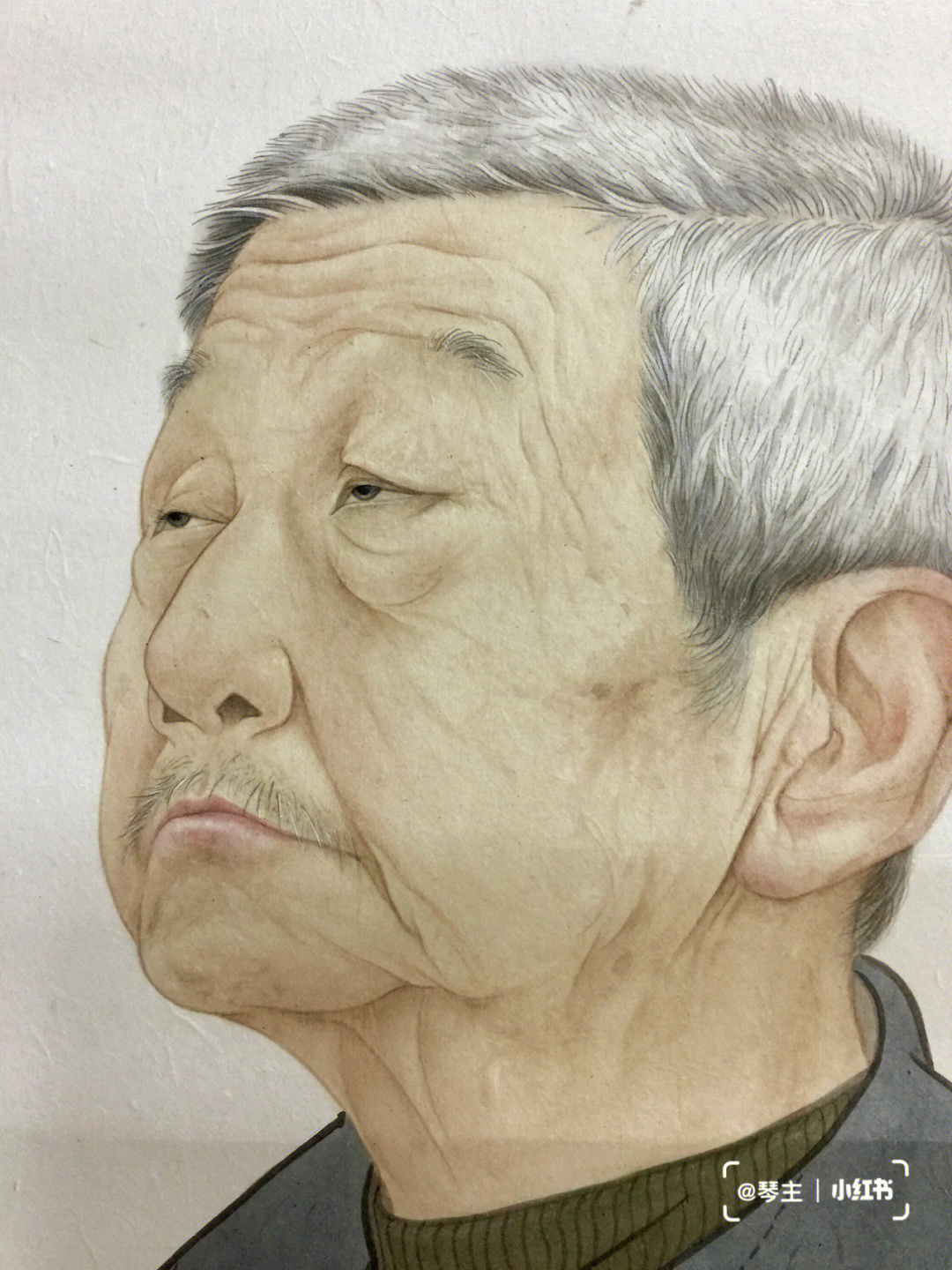 中国画工笔人物肖像写生
