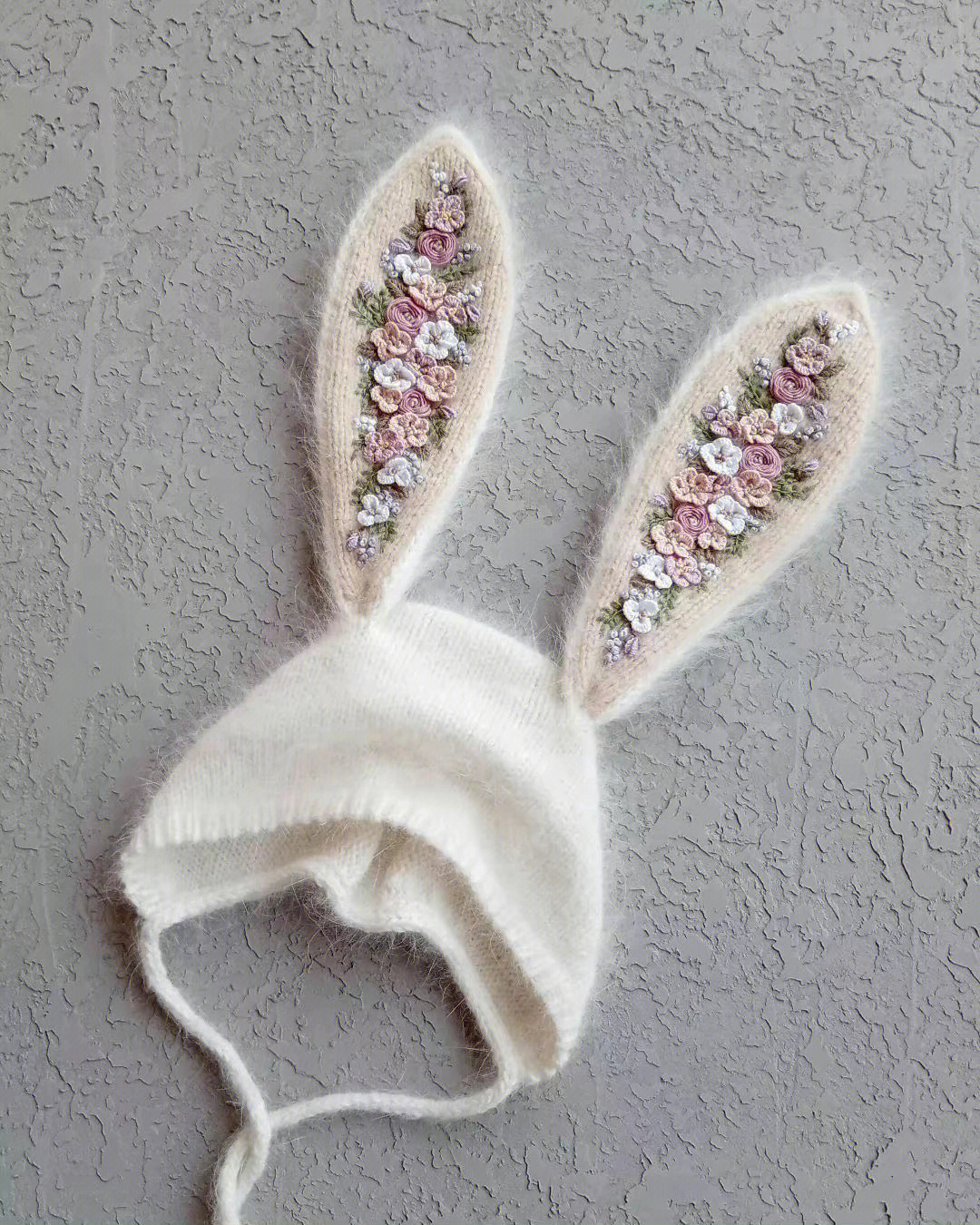 萌化了少女心的手工编织兔子帽