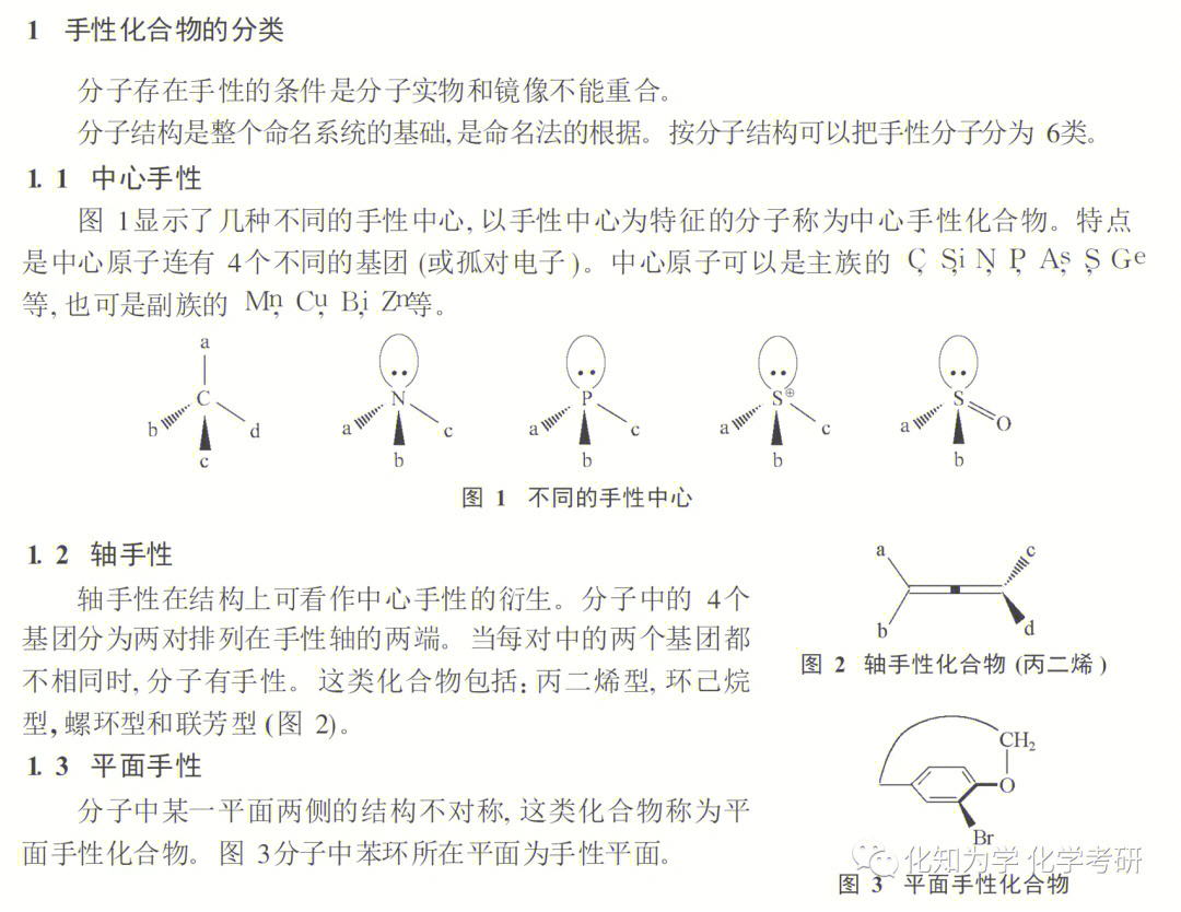 复杂手性化合物的命名手性轴手性面