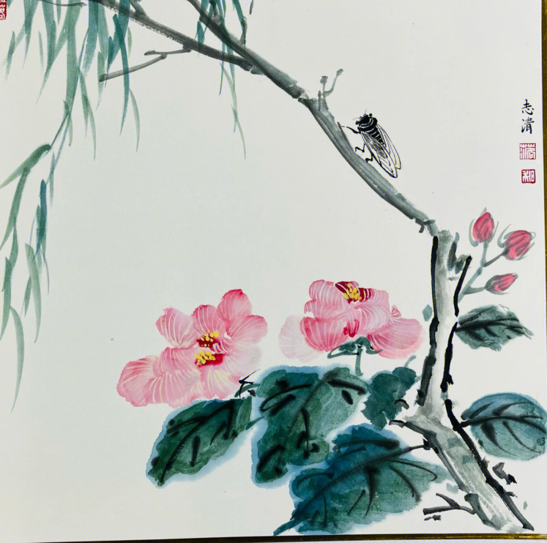 国画芙蓉花国画日历小写意