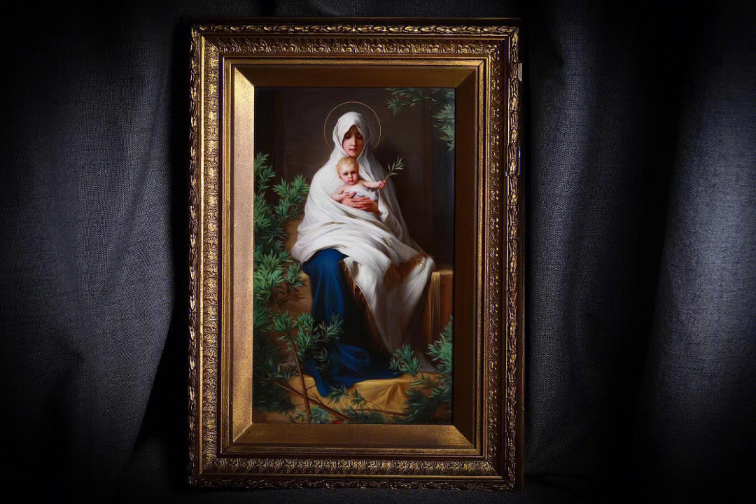 德国kpm圣母玛利亚人物瓷板画