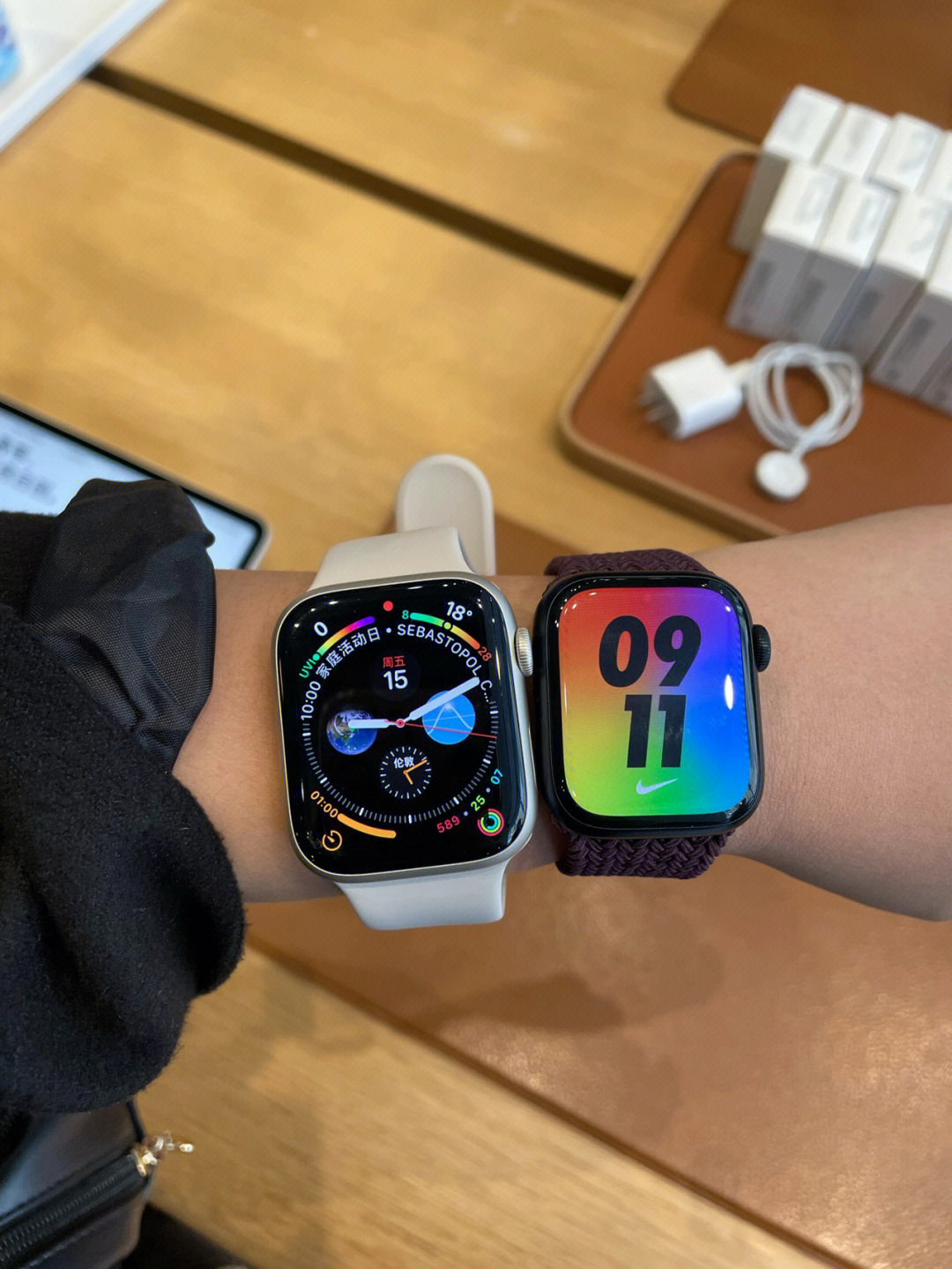 applewatchs7午夜色星光色实拍