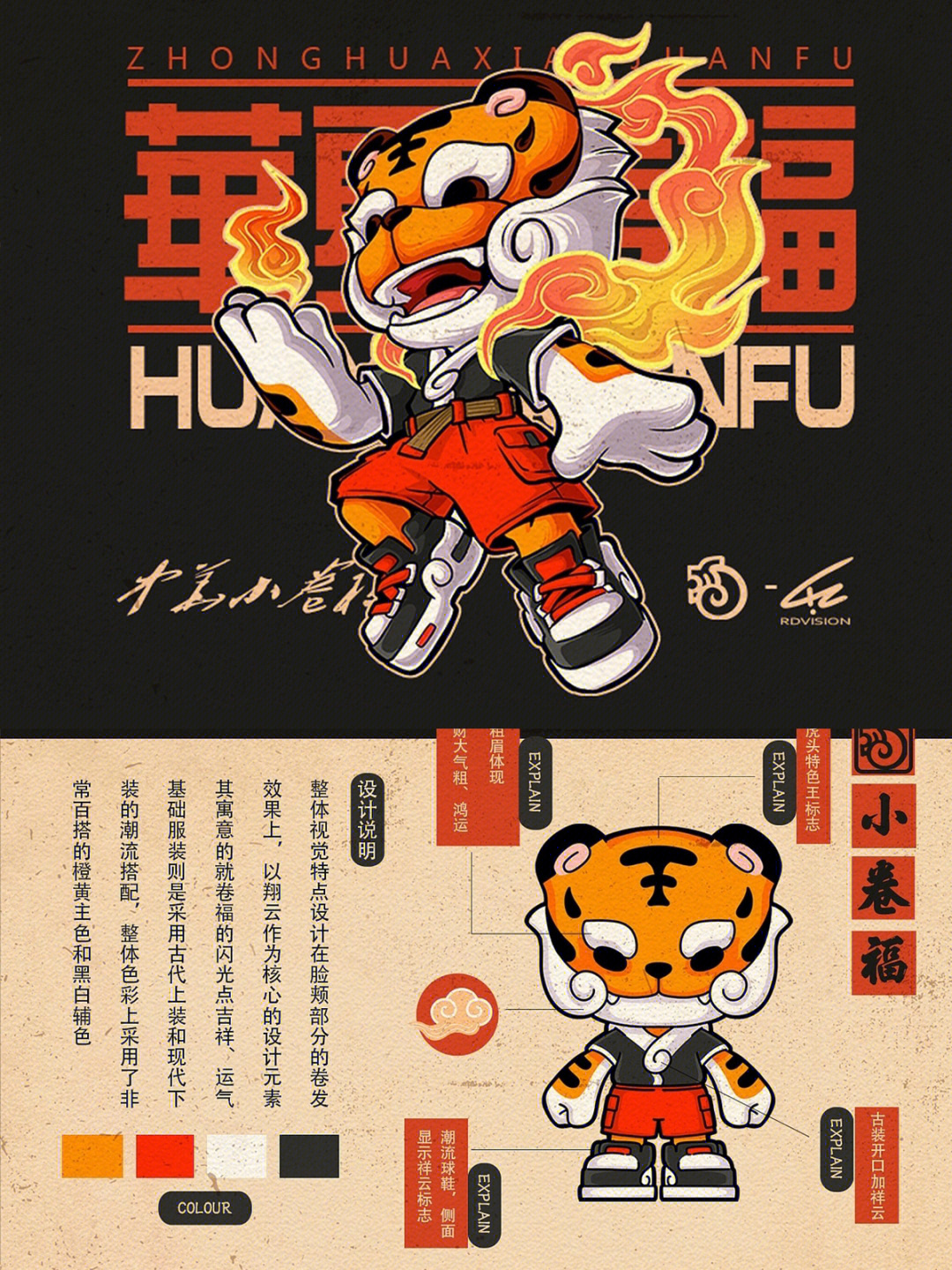 华夏文化的小老虎ip形象设计