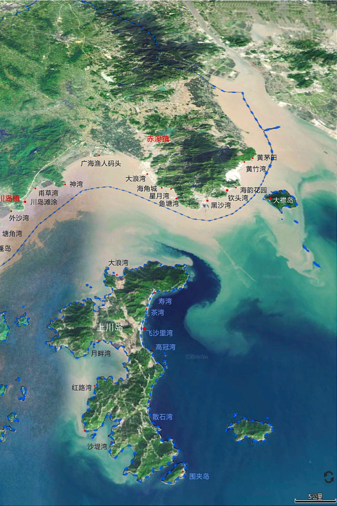 广东赶海好去处｜台山赶海及沙滩地图