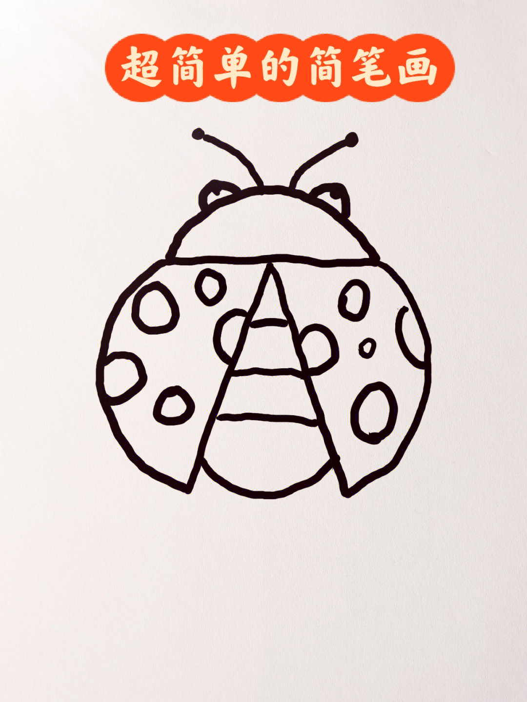 宝宝快乐涂色图片 昆虫简笔画之七星瓢虫的画法图解 肉丁儿童网