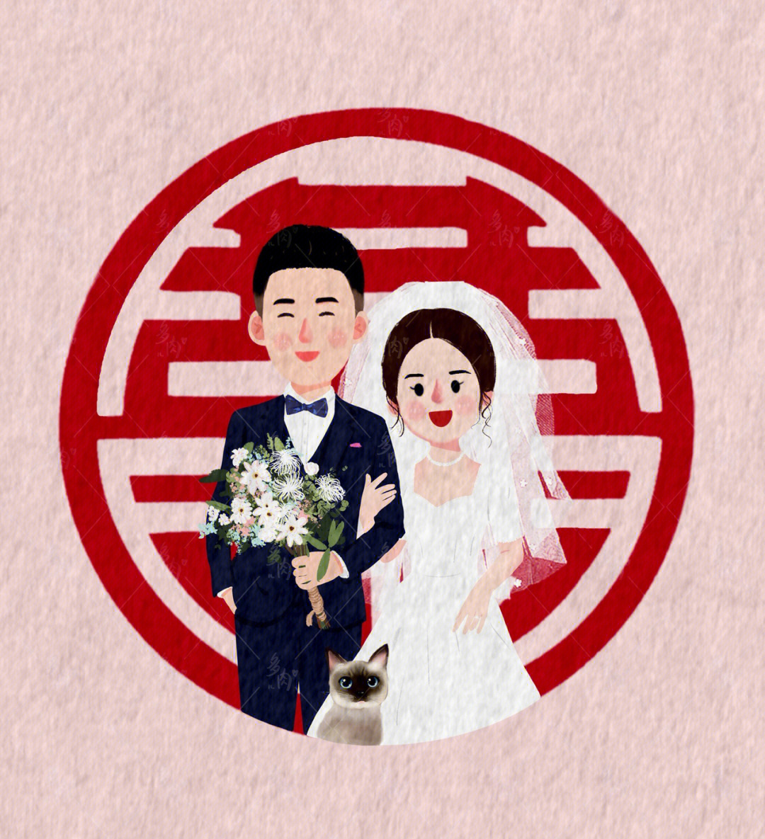 weddingdiary2婚礼定制卡通手绘头像