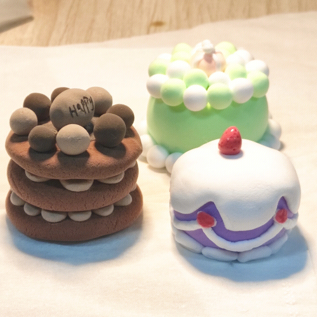 手工制作自家黏土制品甜点系列彩钻草莓奶油杯子蛋糕_手工小制作