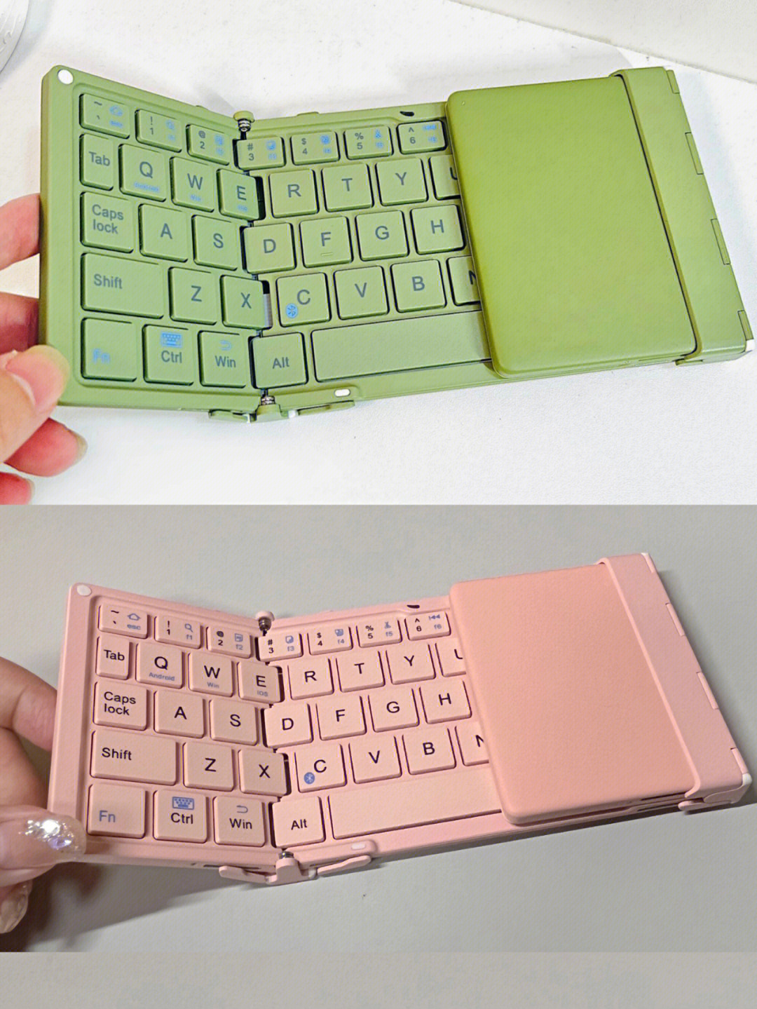 bow折叠蓝牙键盘hb066复古绿樱花粉小巧便携