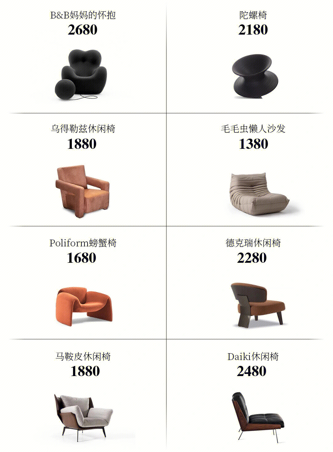 设计师都收藏的沙发、床、休闲椅、茶几
