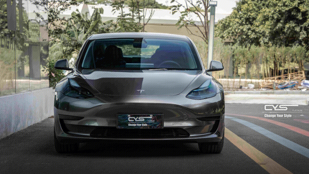 特斯拉model3液态金属枪灰改色案例分享