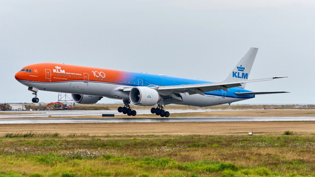 klm波音777300er荷兰橙彩绘机