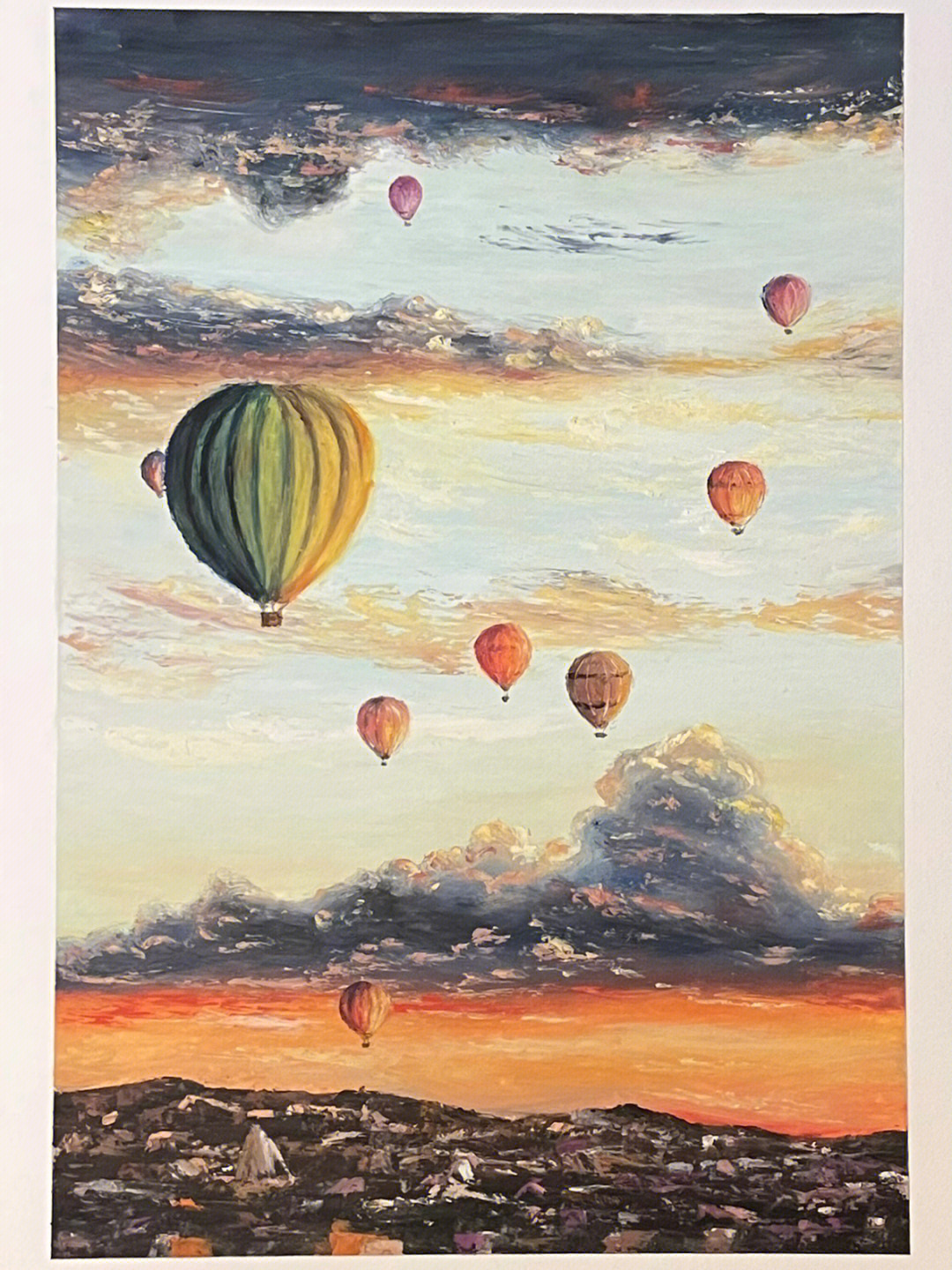 油画棒跟课70热气球的浪漫附过程
