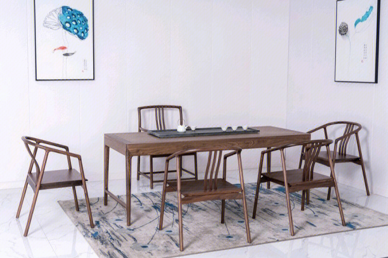 六件套 158/178 尺寸可定制#黑胡桃木家具#北美黑胡桃#茶桌
