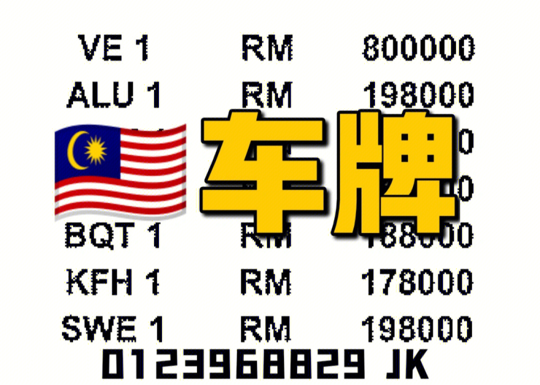 马来西亚1-10车牌号码