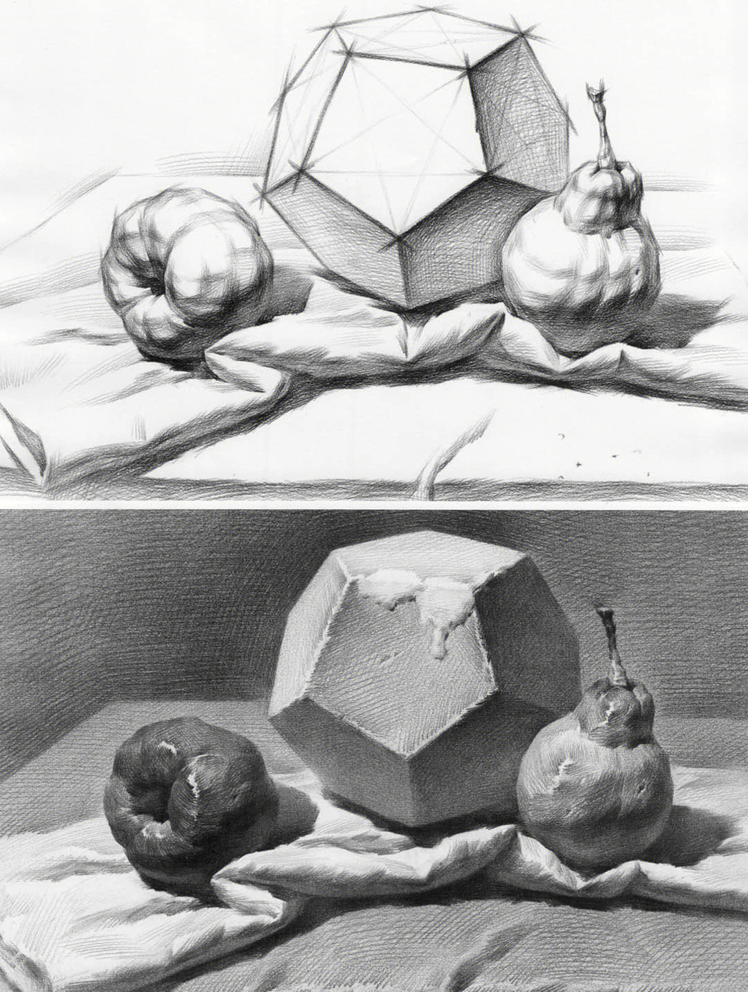 素描静物组合结构分享收藏起来慢慢练