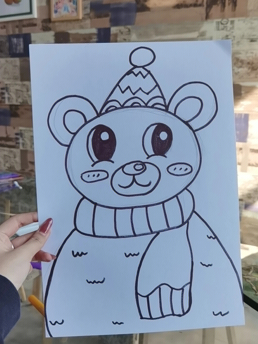 创意剪贴儿童画北极熊